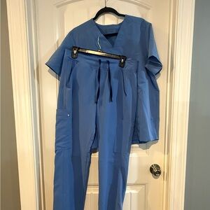 Unisex Figs Blue Scrub Pants & Top Set